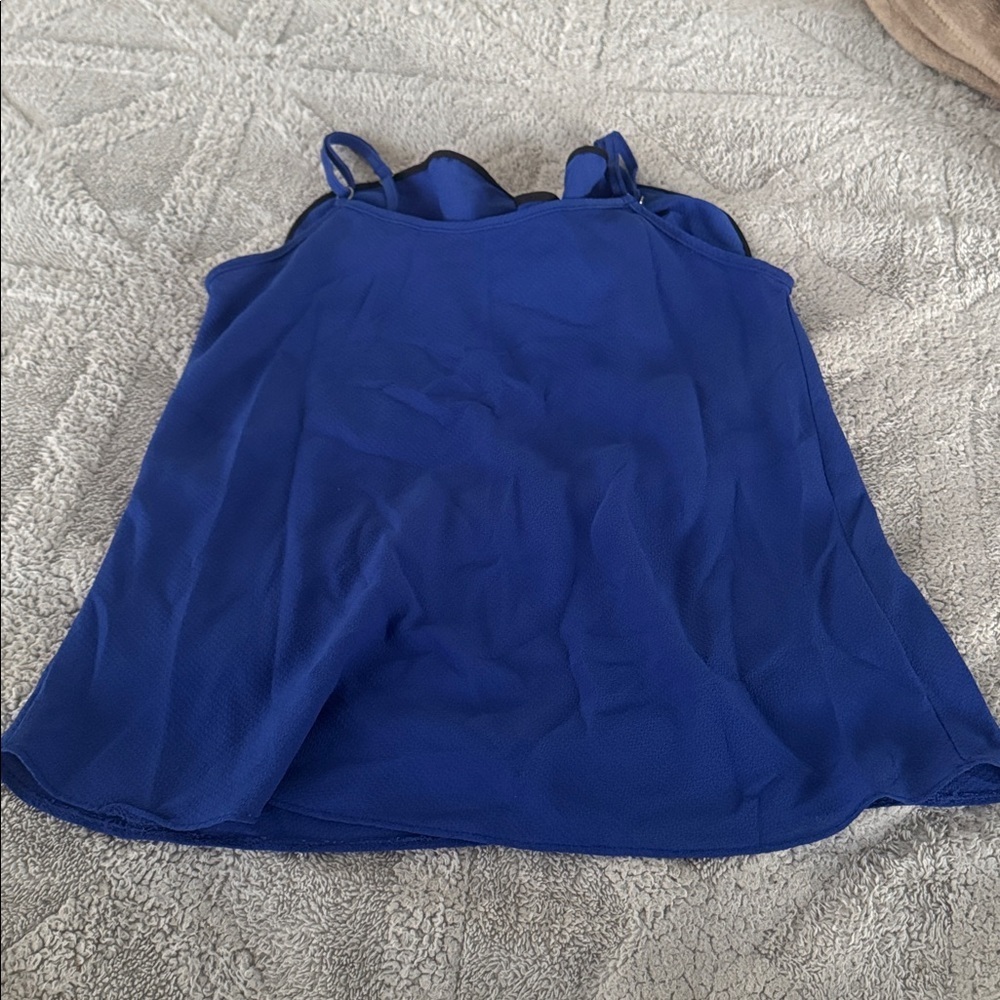 Blue Ruffled Women's Top - Picture 2 of 2